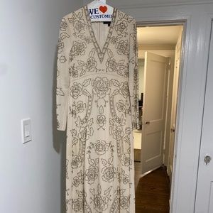 Needle and Thread - beige and beading long sleeve gown